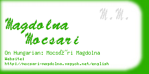 magdolna mocsari business card